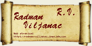 Radman Viljanac vizit kartica